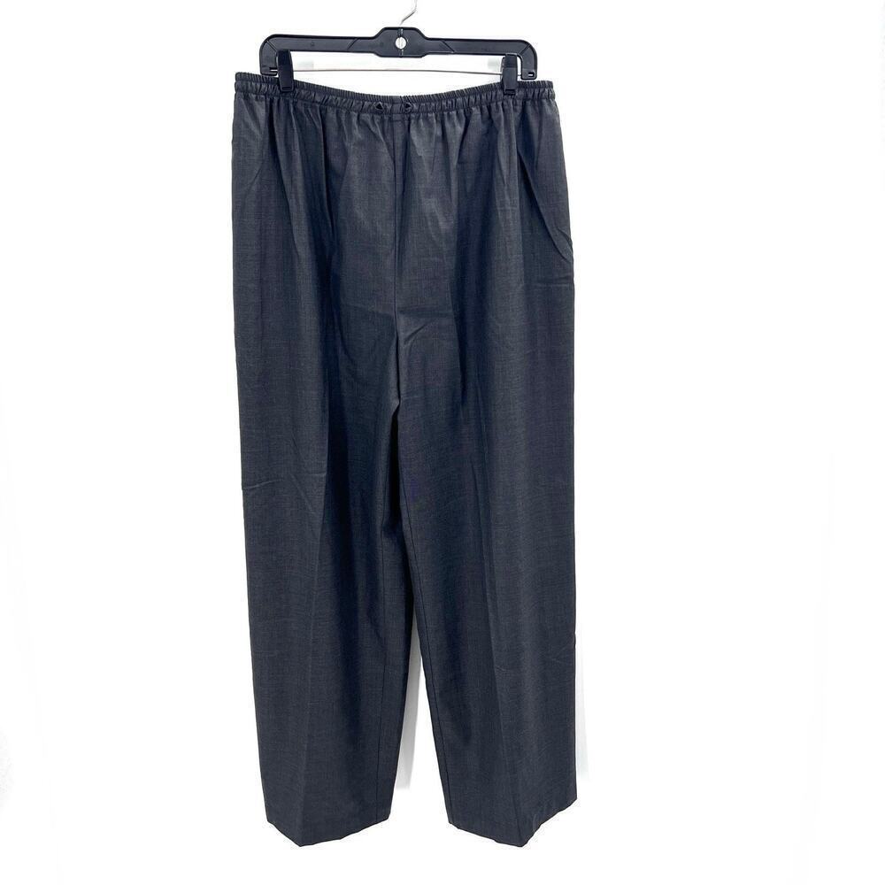 Eskandar Dark Gray Virgin Wool & Silk Pull On Wide Leg Trouser Pants Size 3